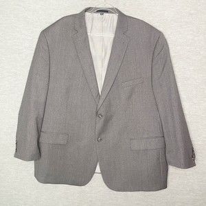 Jos A Bank Men's 100% Wool Sport Coat Blazer Gray Size 52R Tailored Fit Jacket